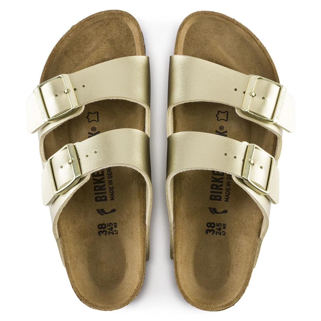 Birkenstock ciabatta donna due fasce birko flor oro
