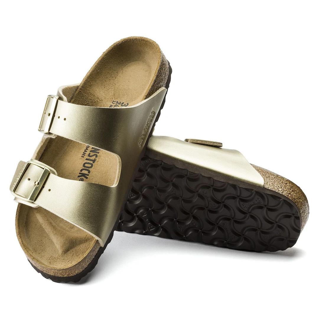 Birkenstock ciabatta donna due fasce birko flor oro