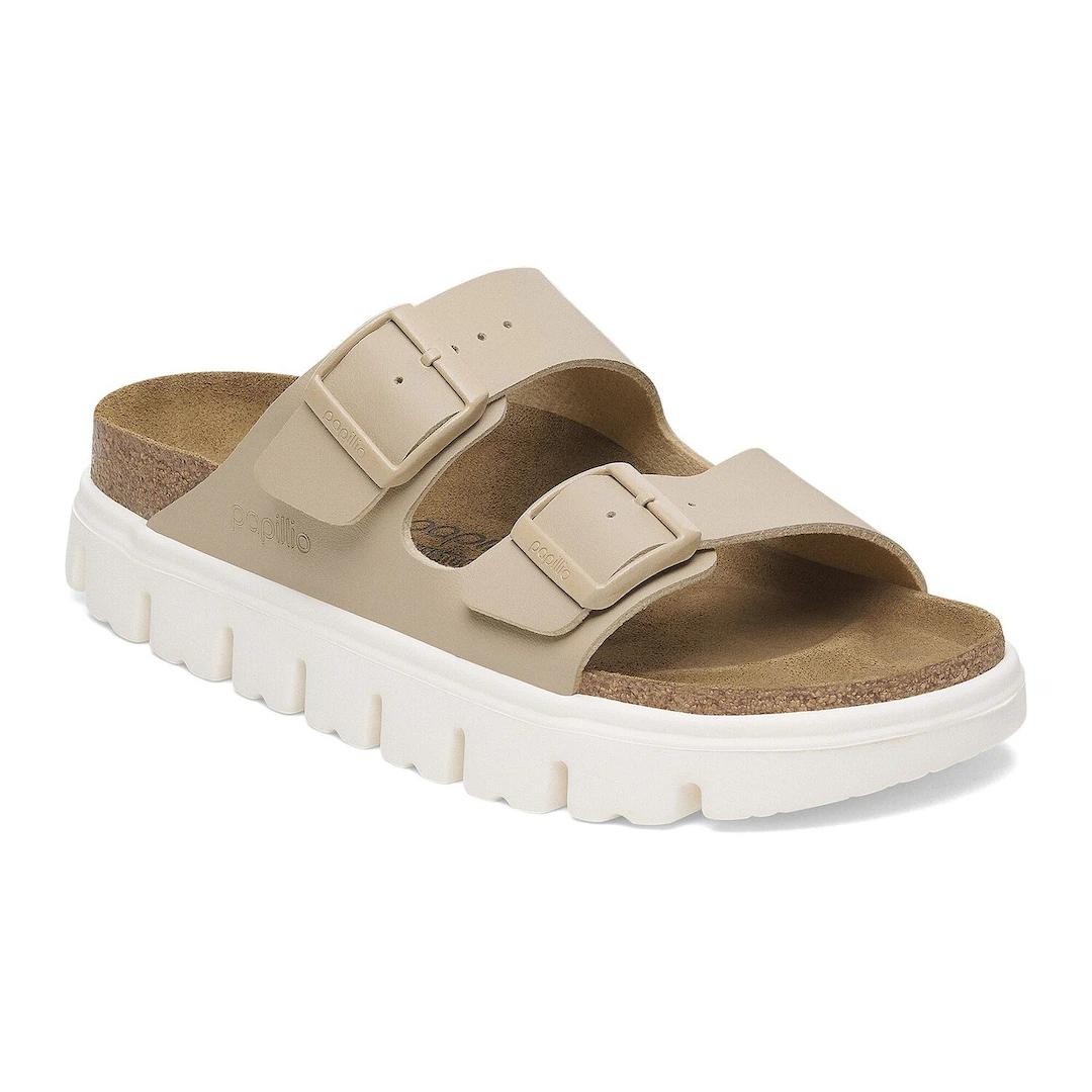 Birkenstock ciabatta donna pap chunky in birko flor sabbia con fondo platform