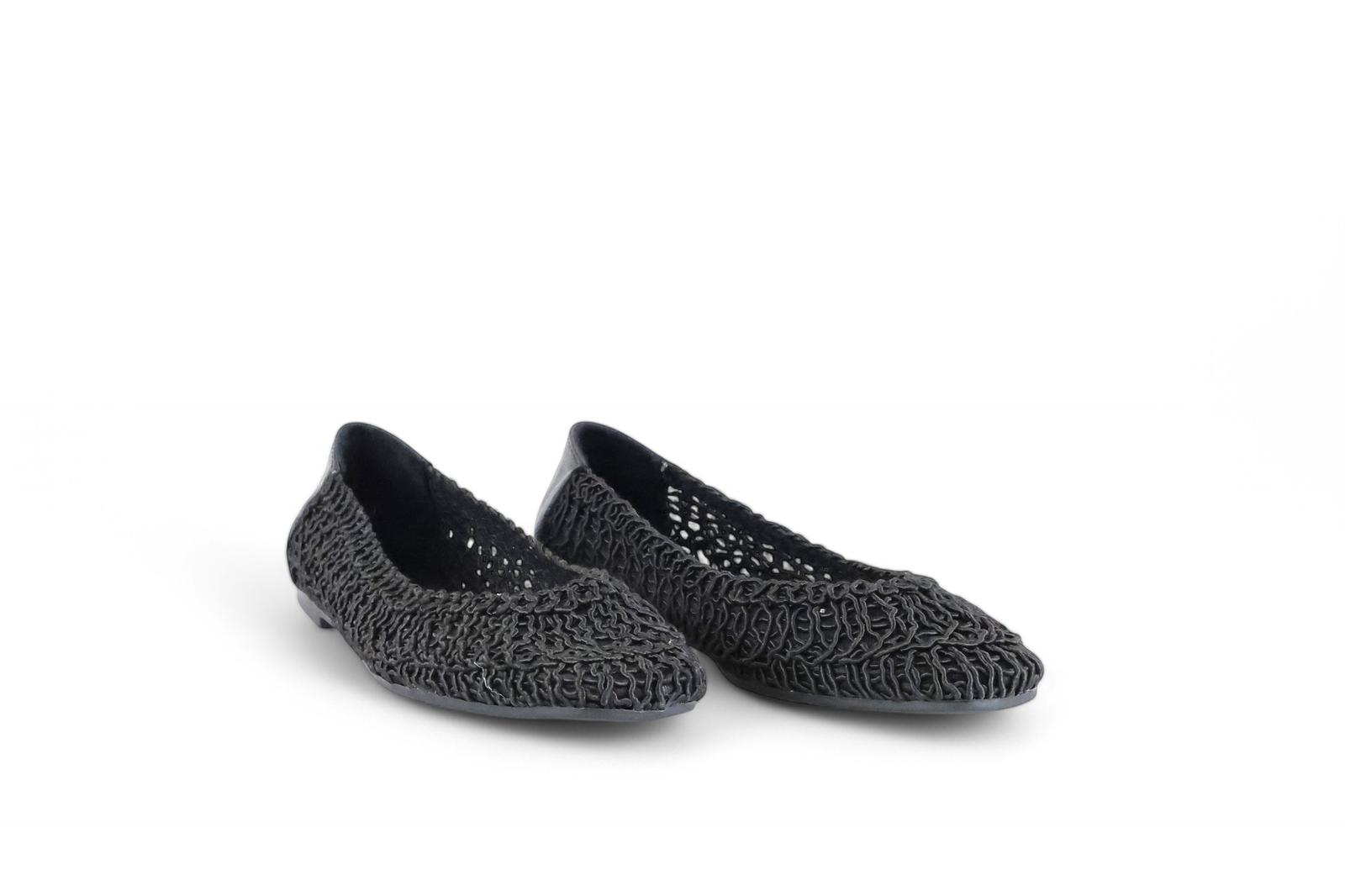Shaddy ballerina donna in tessuto macramè nero