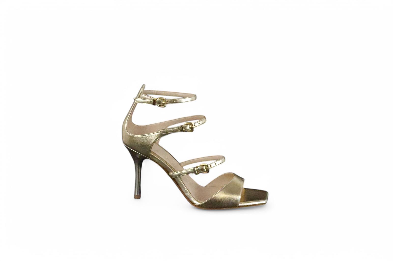 Albano sandalo donna metalizzato oro modello gladiatore con fibbiette