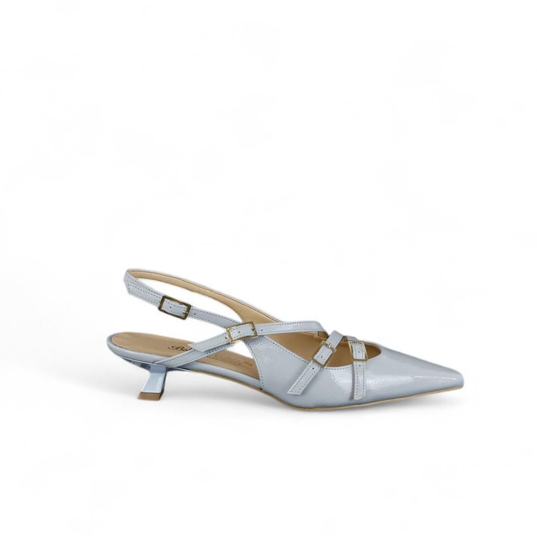 Bottega Lotti slingback donna in naplak celeste con fibbie