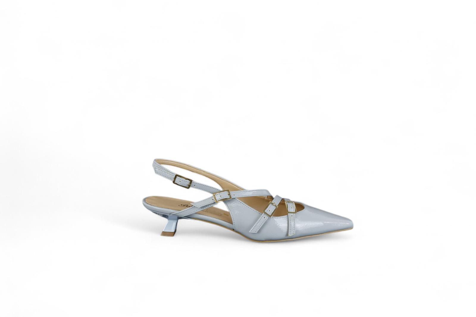 Bottega Lotti slingback donna in naplak celeste con fibbie