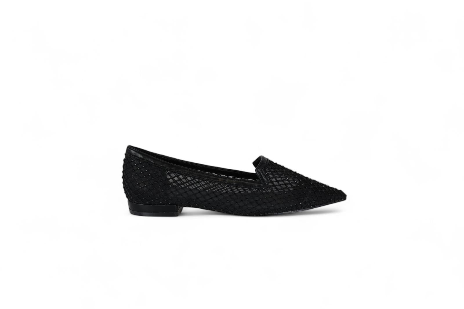 Cristin slipper donna in rete nera con strass
