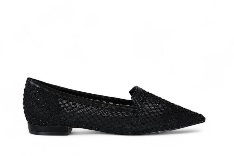 Cristin slipper donna in rete nera con strass