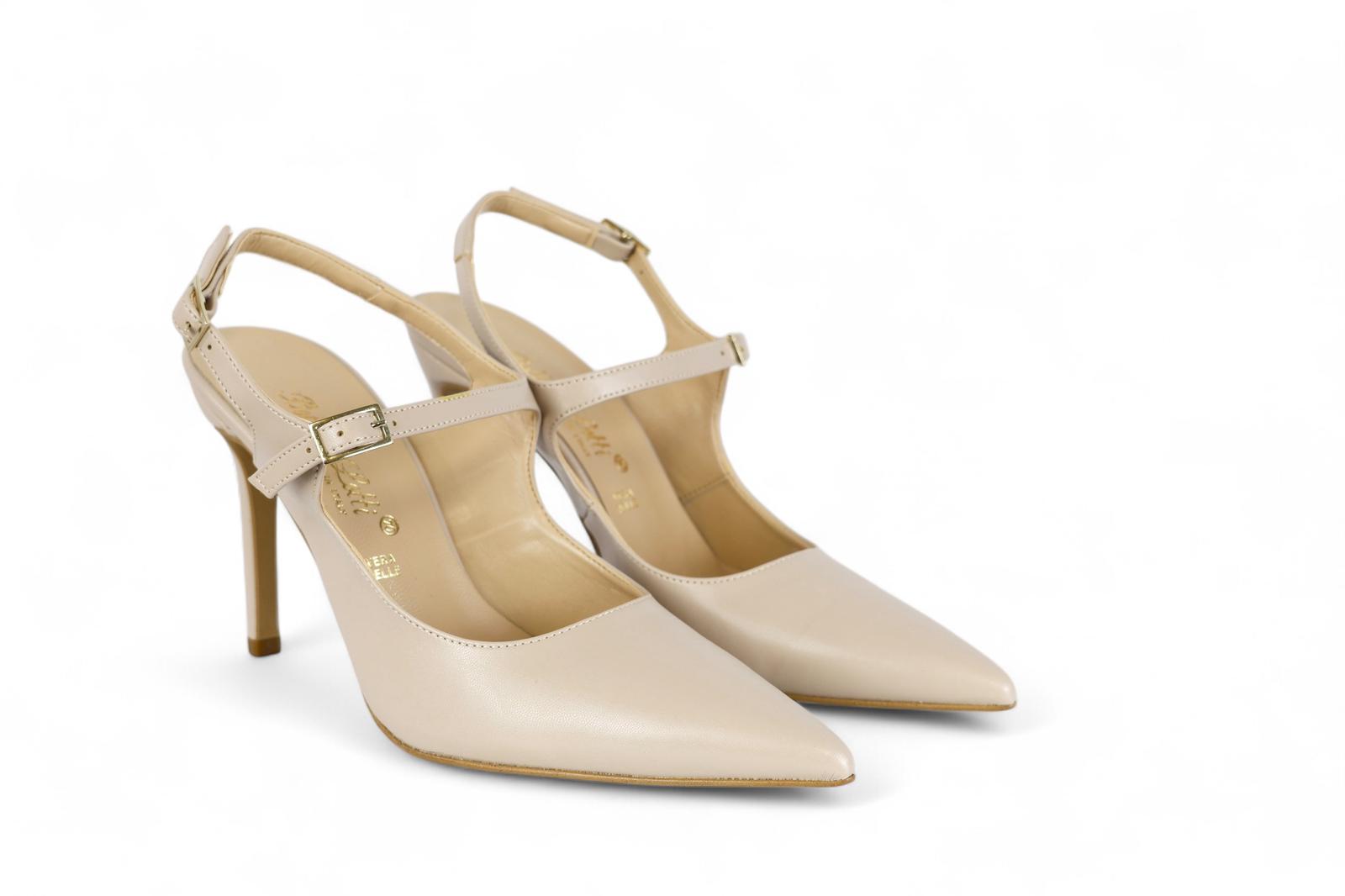 Bottega lotti chanel donna ecopelle nude con laccetto tacco 9 cm