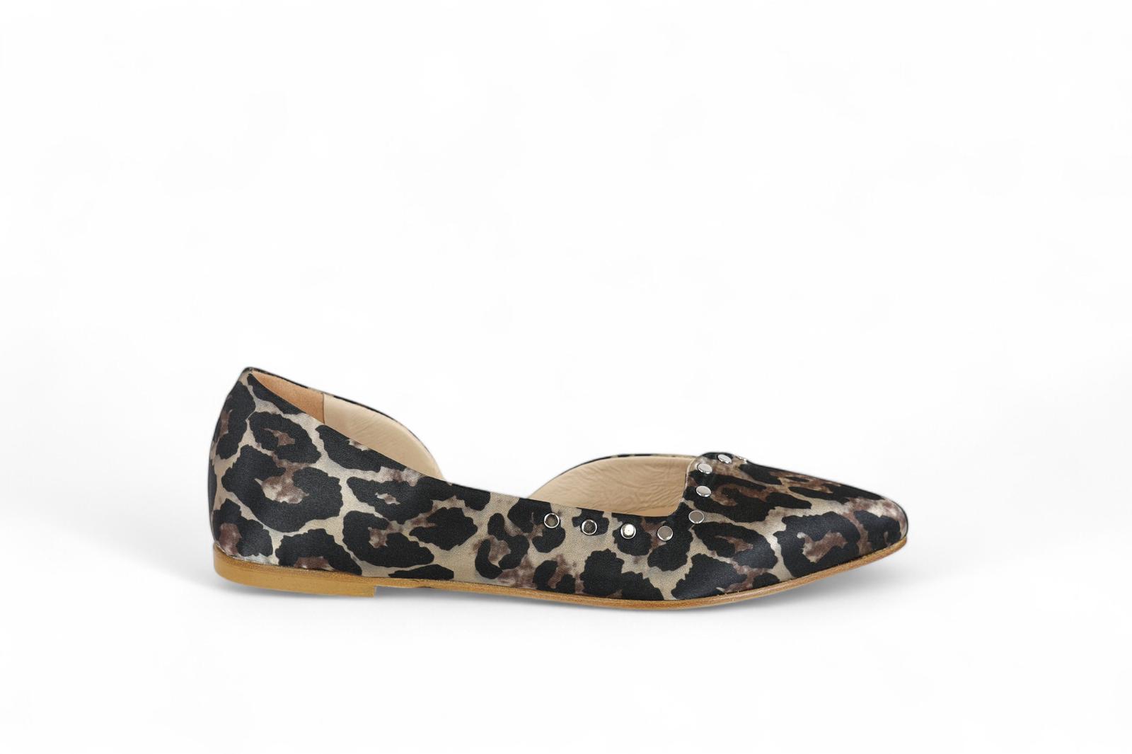 Ballerina in tessuto jungle con dettagli borchie argento