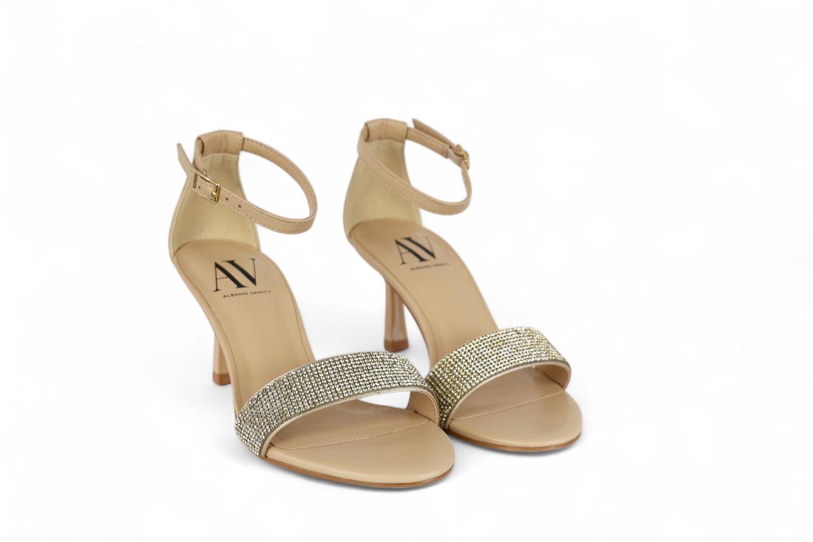 Albano vanity sandalo donna nude con fascia strassata