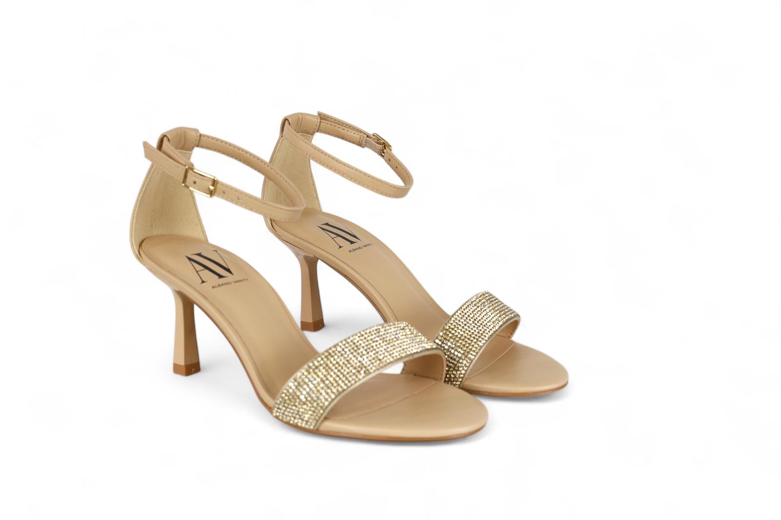 Albano vanity sandalo donna nude con fascia strassata