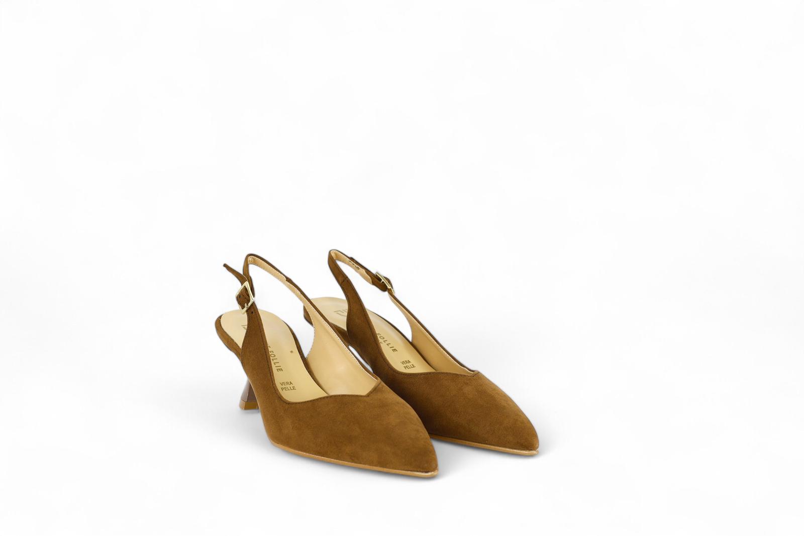 Divine Follie slingback donna in ecosuede cuoio