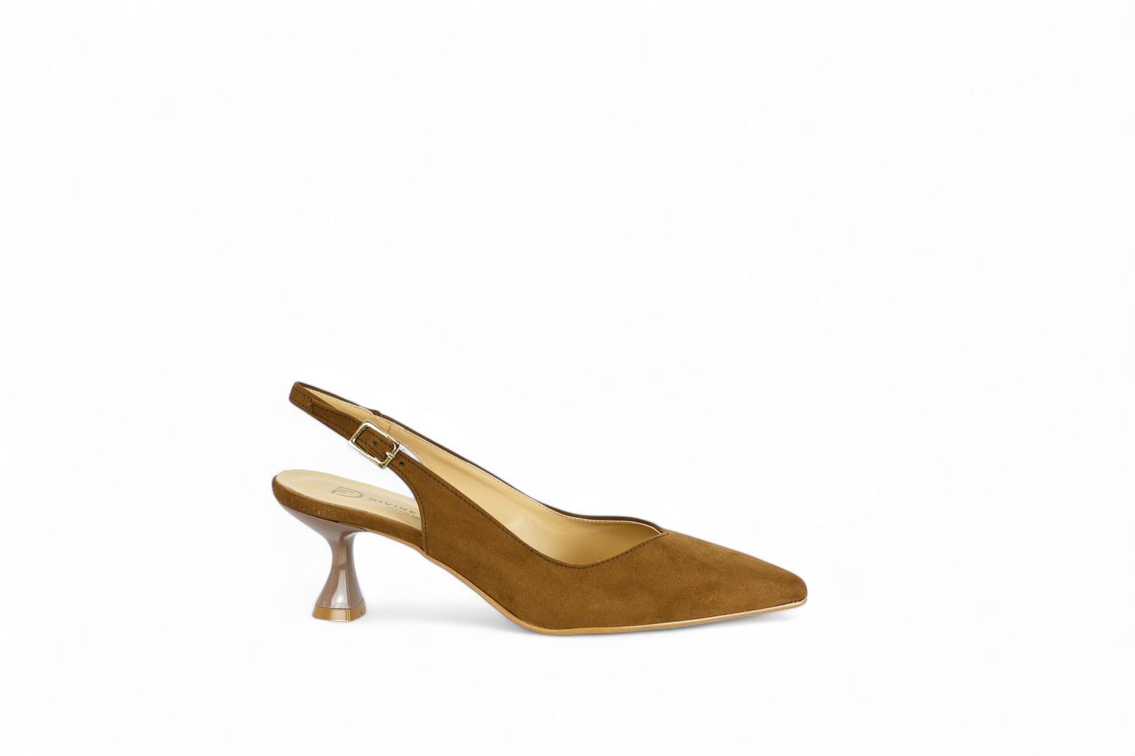 Divine Follie slingback donna in ecosuede cuoio