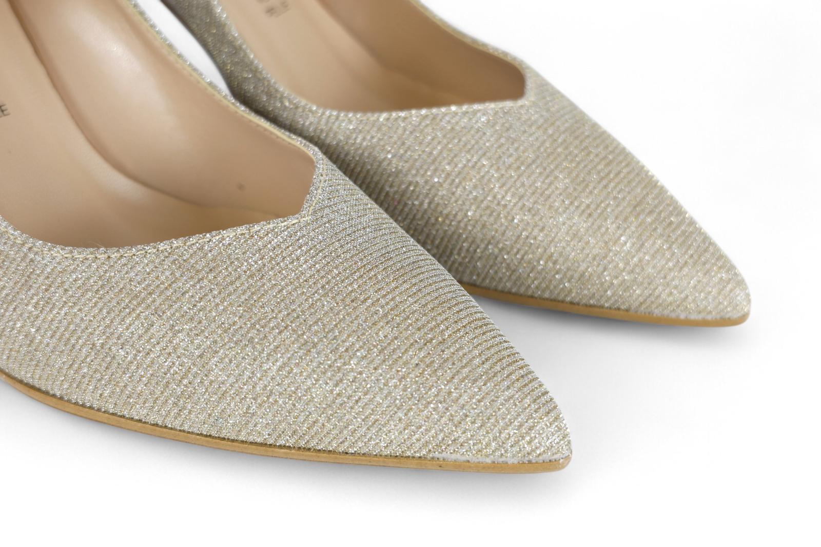 Divine Follie decollètè donna in glitter platinati