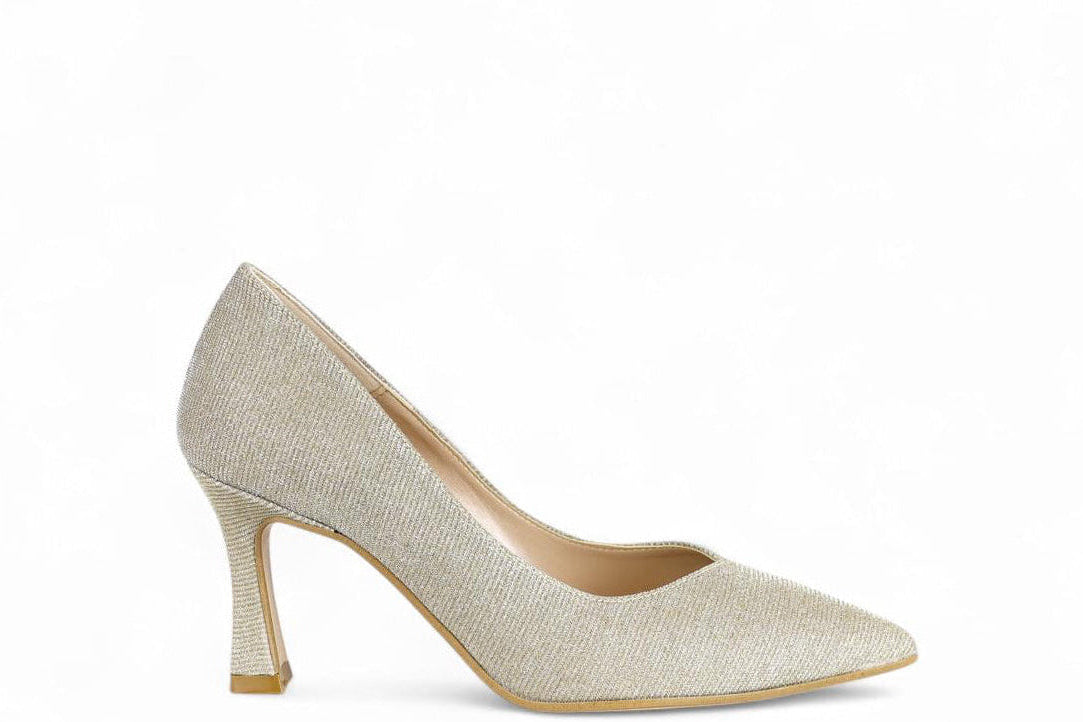 Divine Follie decollètè donna in glitter platinati