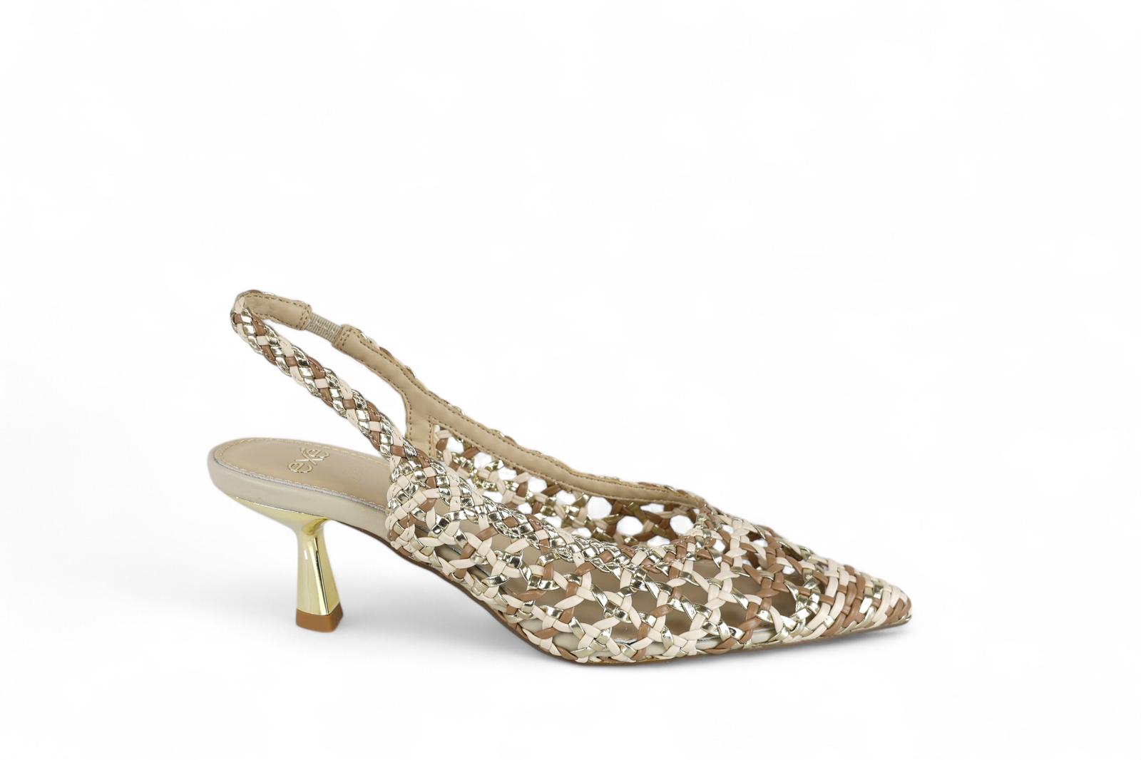 Exé chanel donna intrecciato in colore camel e oro