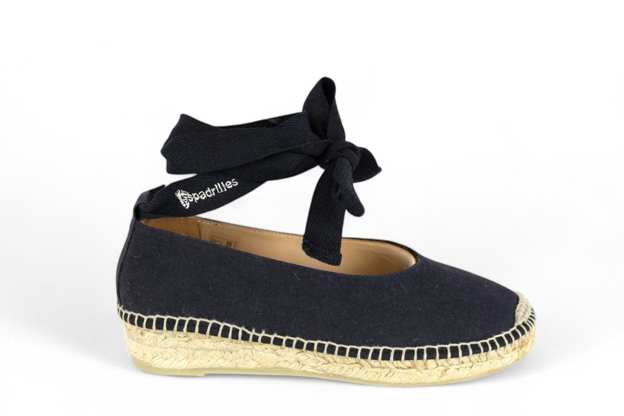 Espadrilles ballerina donna in tessuto nero