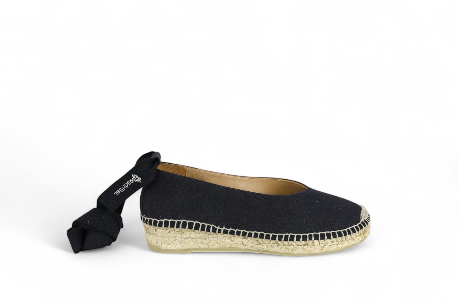 Espadrilles ballerina donna in tessuto nero