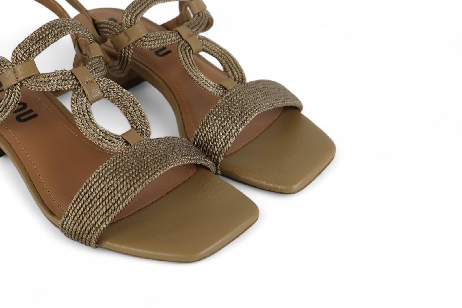 Bibi Lou sandalo donna con tacco in corda camel