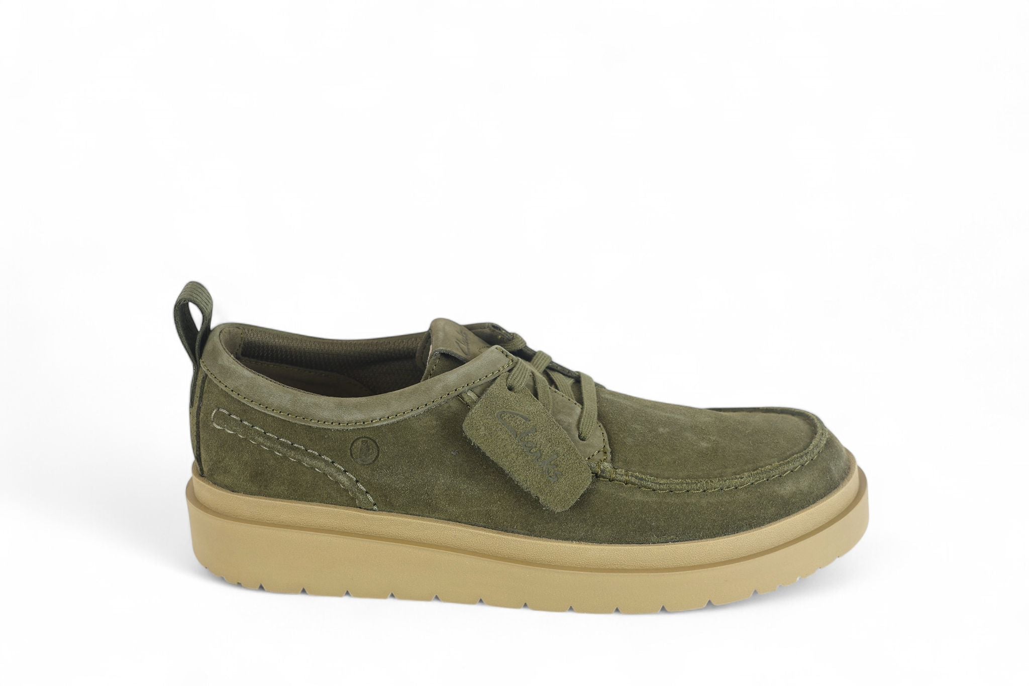 Clarks scarpa uomo allacciata in suede verde oliva