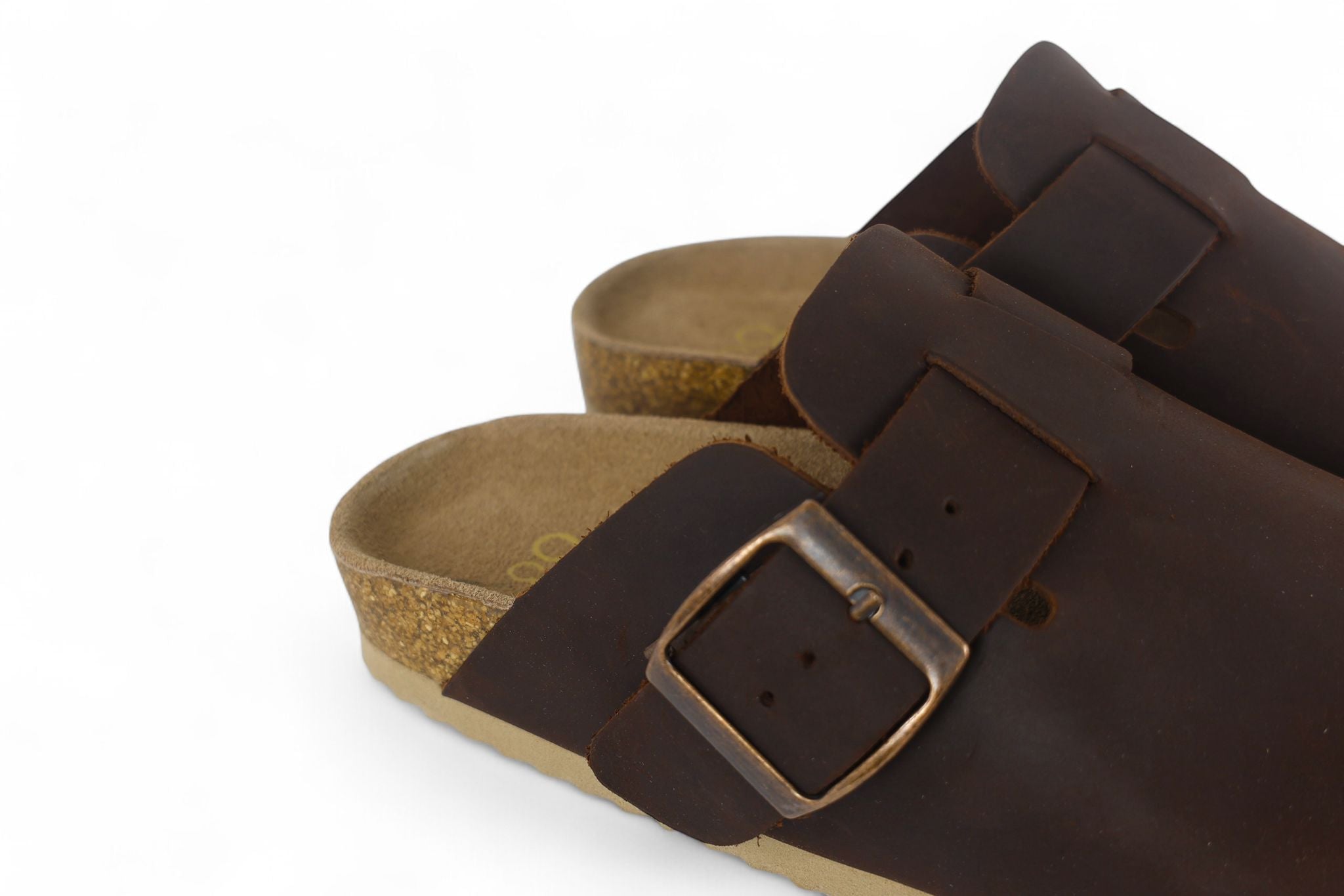 Colors of California mules donna in pelle marrone con fibbia