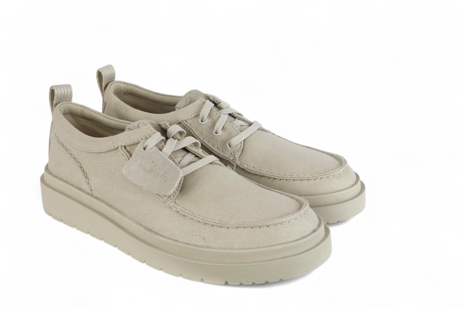 Clarks scarpa uomo allacciata in canvas beige