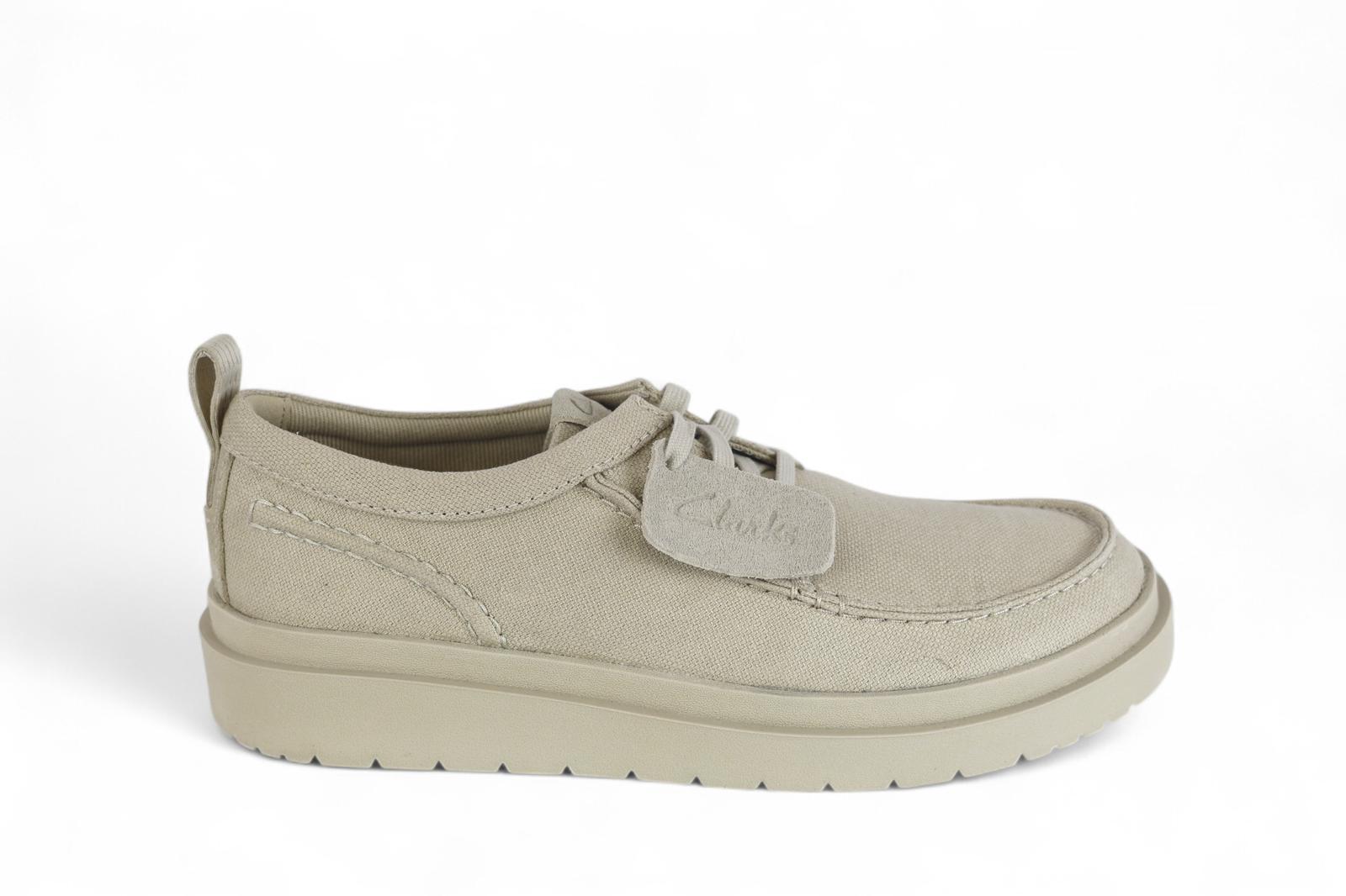 Clarks scarpa uomo allacciata in canvas beige