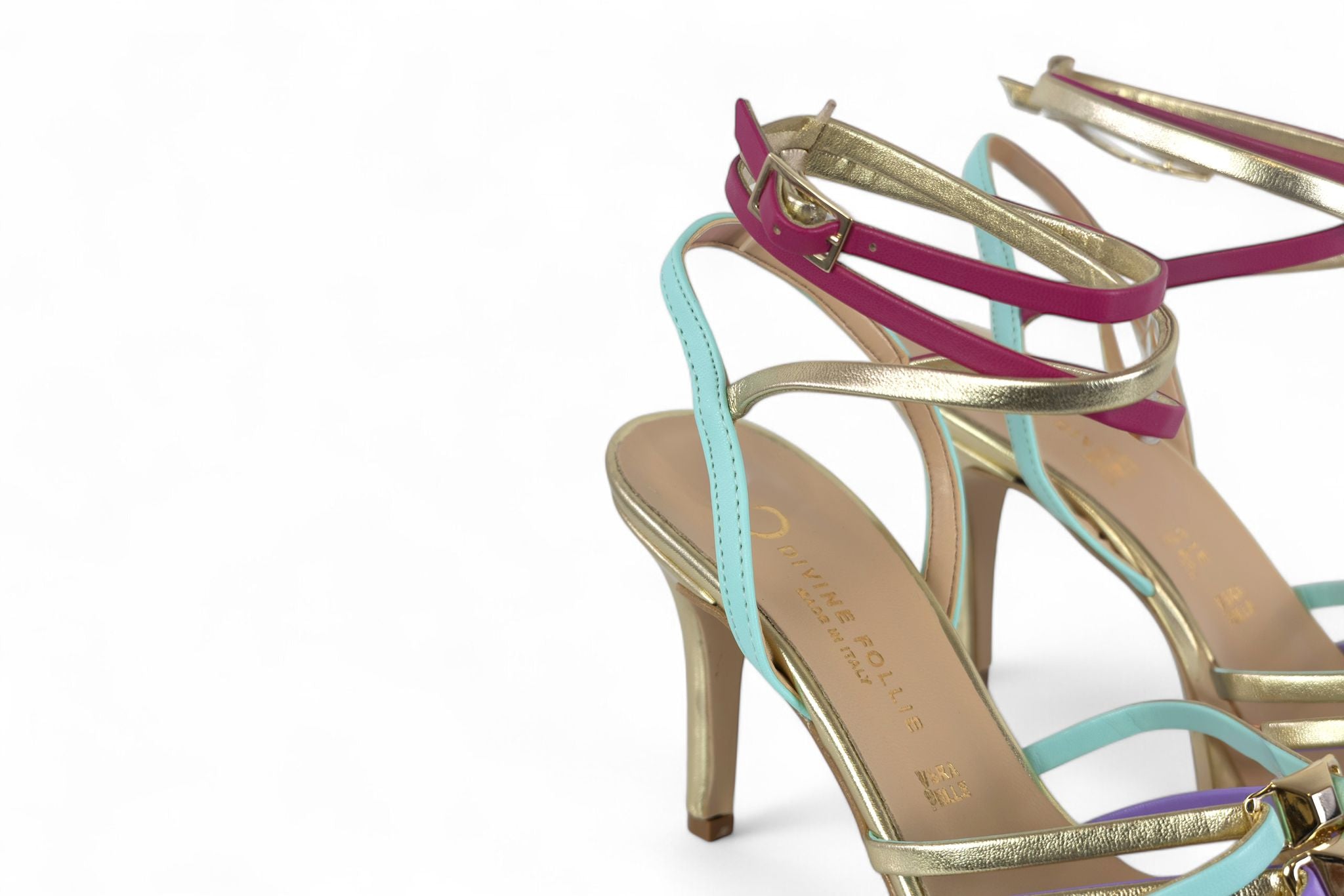 Divine Follie sandalo con tacco e laccini multicolor