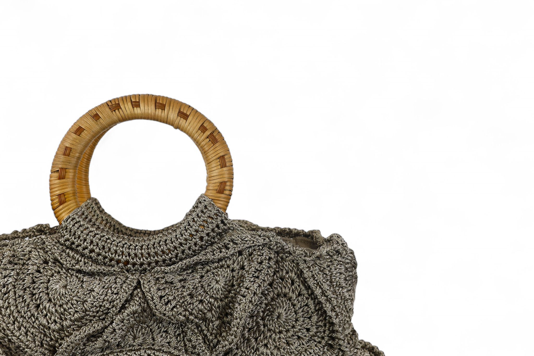 Enrico Versari borsa donna uncinetto 100% cotone marrone