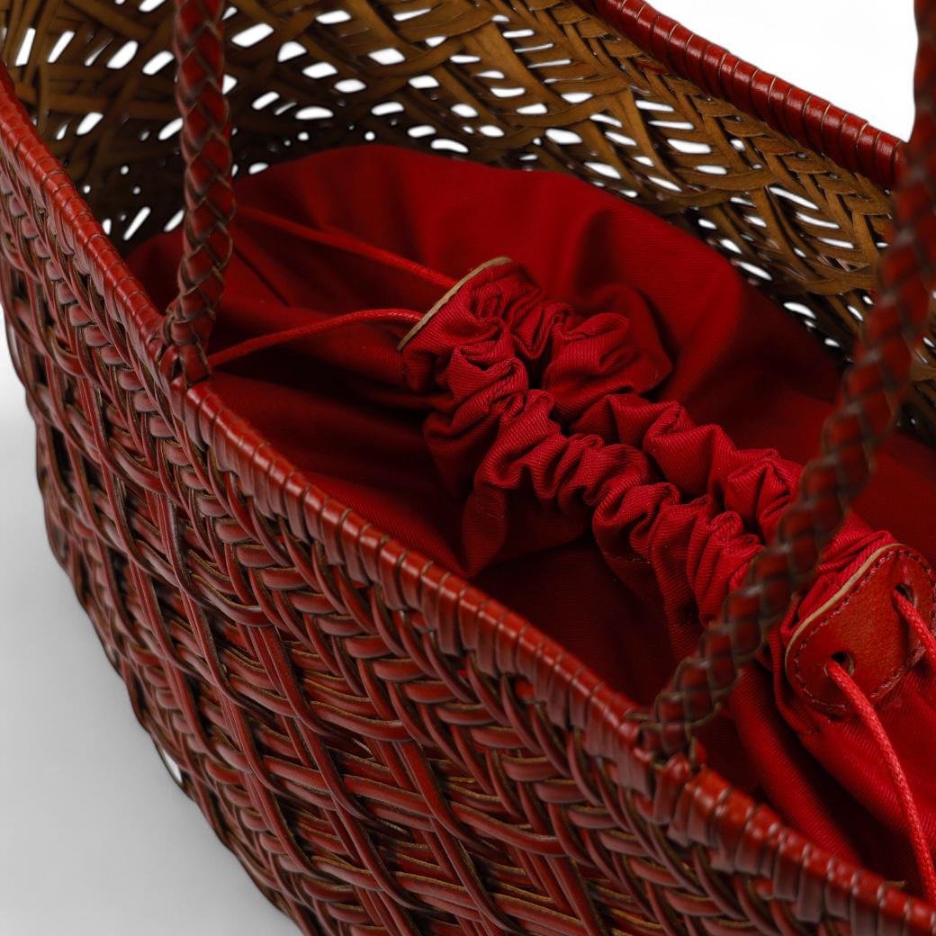Cecile MI borsa shopping donna modello sole in pelle intrecciata rossa