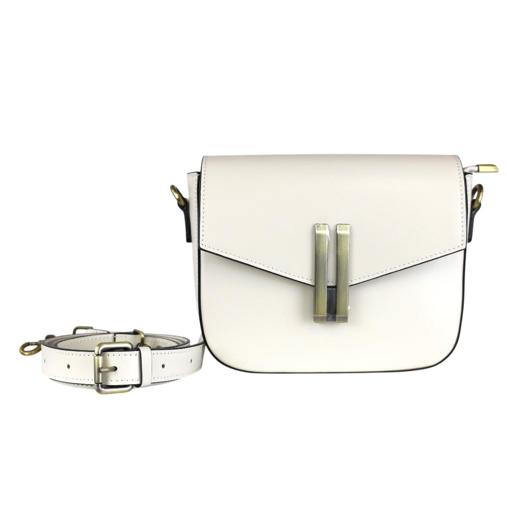Cecile MI borsa donna in pelle burro a tracolla con accessorio in metallo