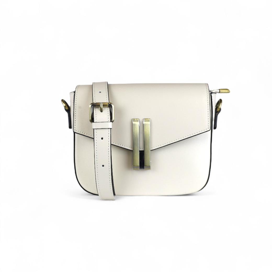 Cecile MI borsa donna in pelle burro a tracolla con accessorio in metallo