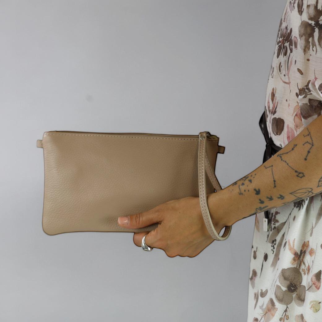 Cecile MI pochette pelle color cipria