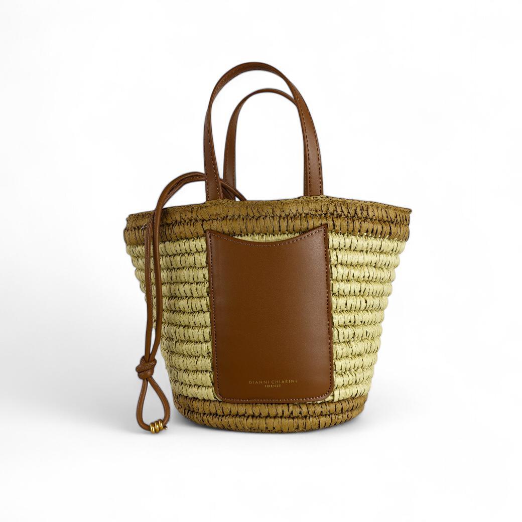 Gianni Chiarini secchiello realizzato in pelle e paglia