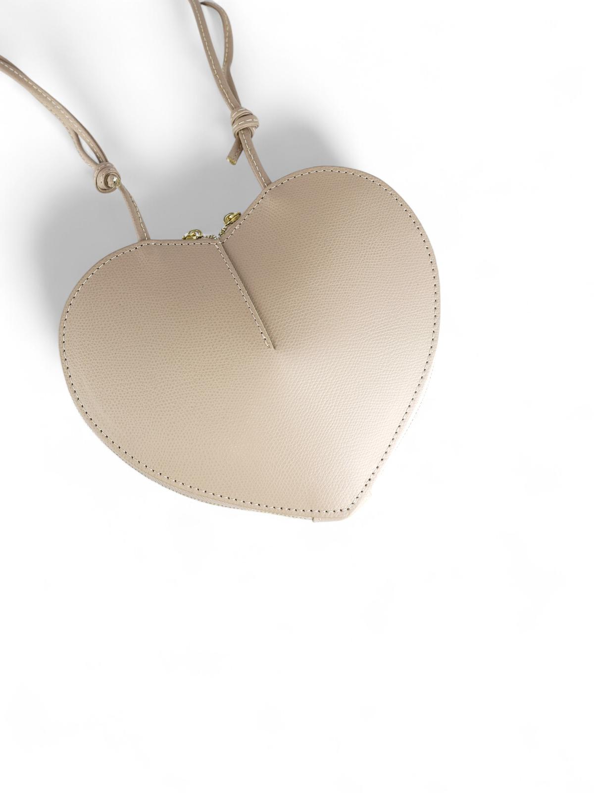 Cecile MI borsa donna a tracolla con design a forma di cuore color nude