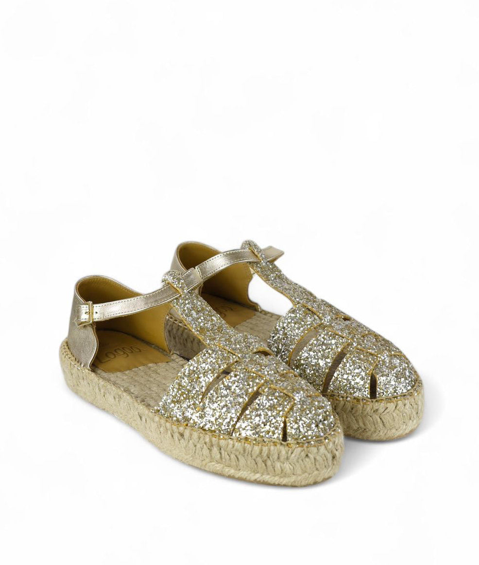 Lagoa sandalo ragnetto in glitter platino