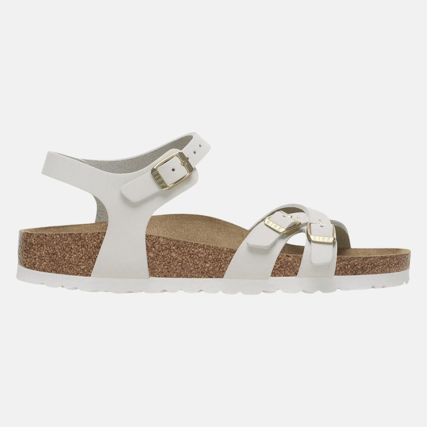 Birkenstock sandalo donna fasce incrociate nabuck bianco antico