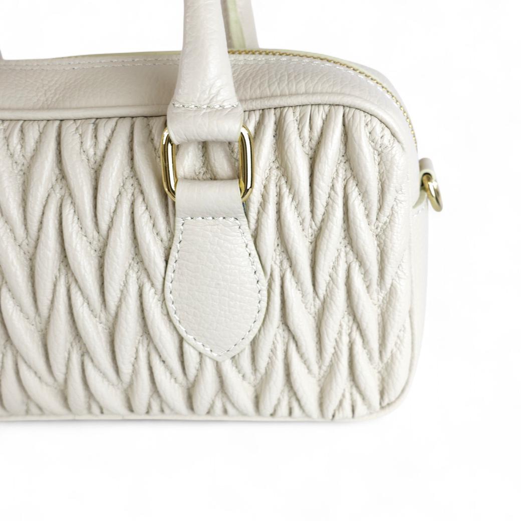 Cecile MI borsa donna in pelle color panna matelassé