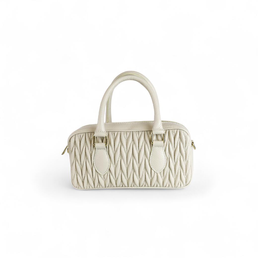 Cecile MI borsa donna in pelle color panna matelassé