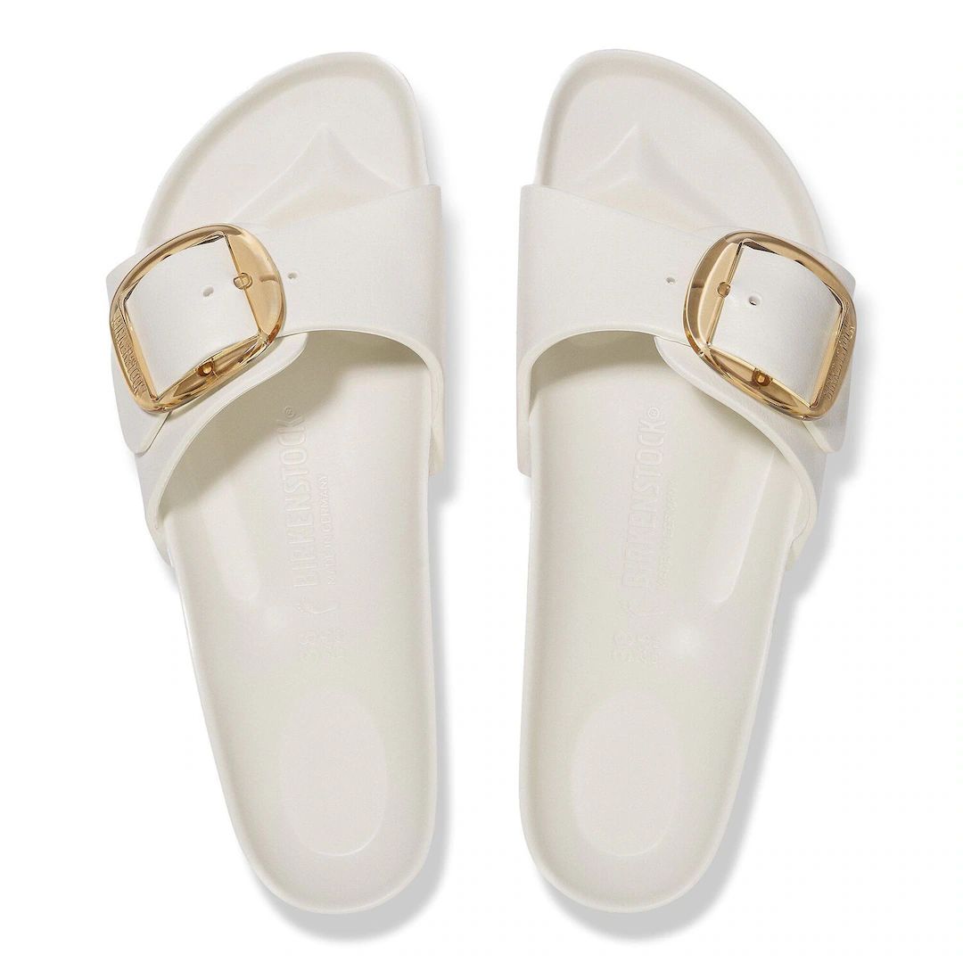 Birkenstock ciabatta una fascia in Eva bianca eggshell