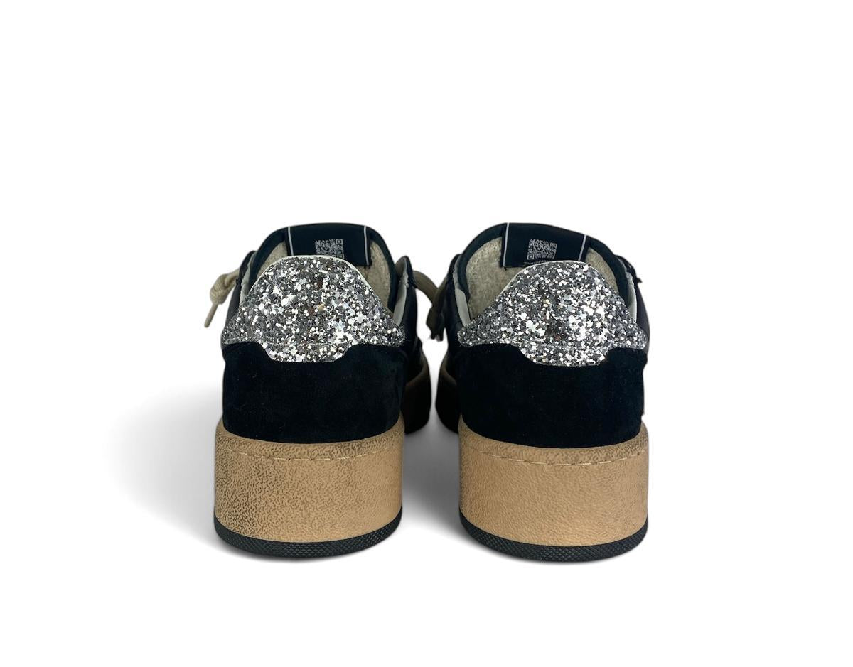 4B12 Sneaker donna con dettagli glitter play new sky nero