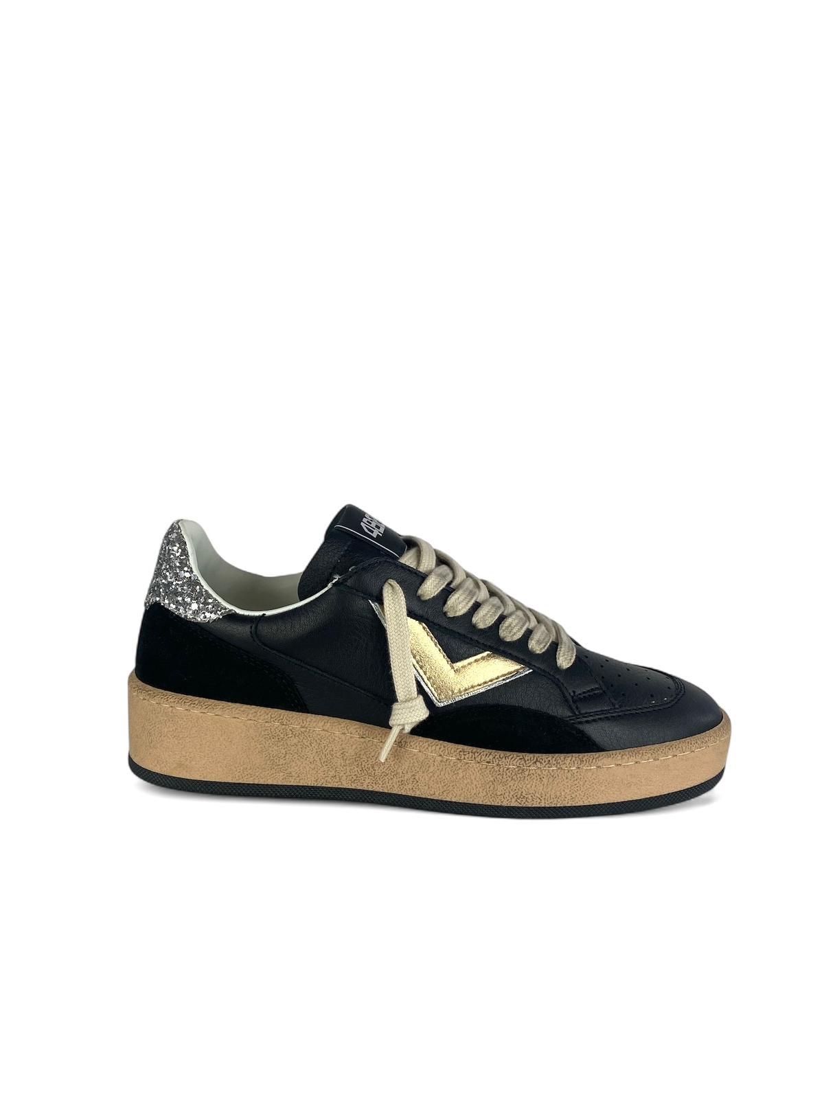 4B12 Sneaker donna con dettagli glitter play new sky nero