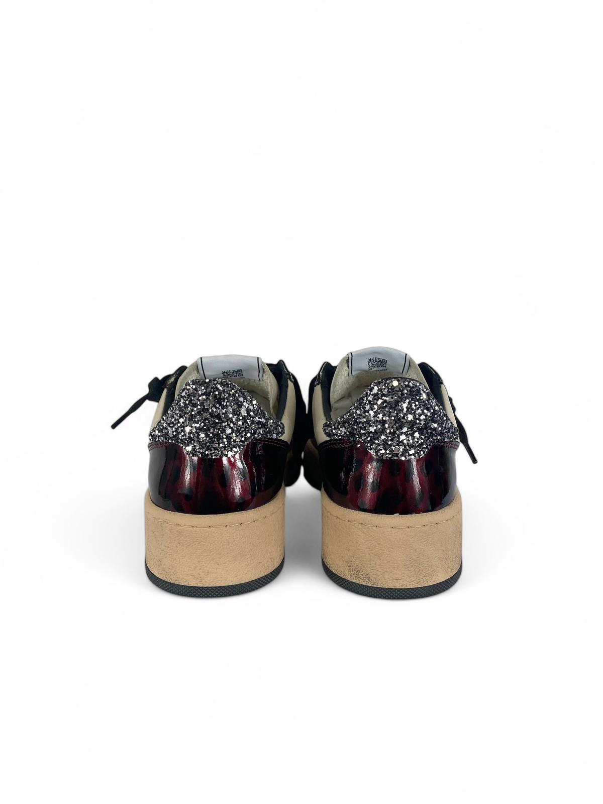 4B12 Sneaker donna con dettagli glitter play new sky bianco