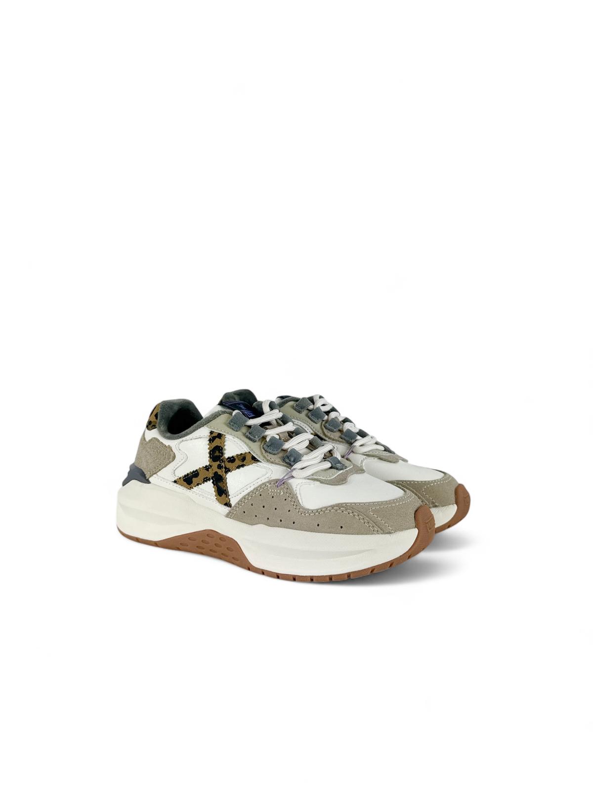 MUNICH Sneaker donna con dettagli animalier nexa16 bianco