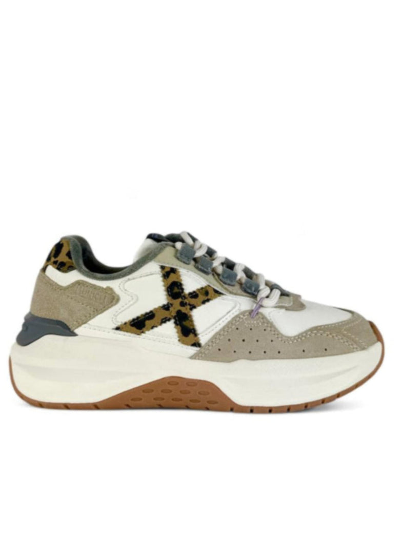 MUNICH Sneaker donna con dettagli animalier nexa16 bianco