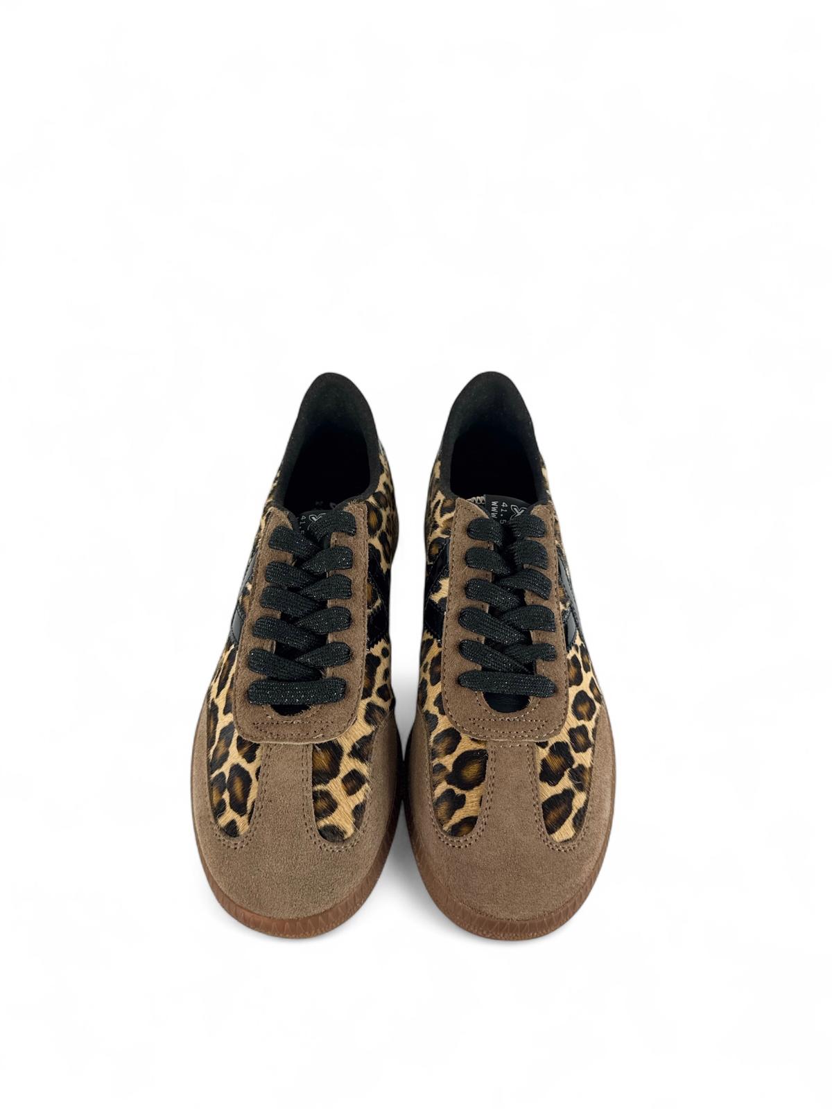 MUNICH Sneaker donna in pelle dettagli animalier barru190 marrone
