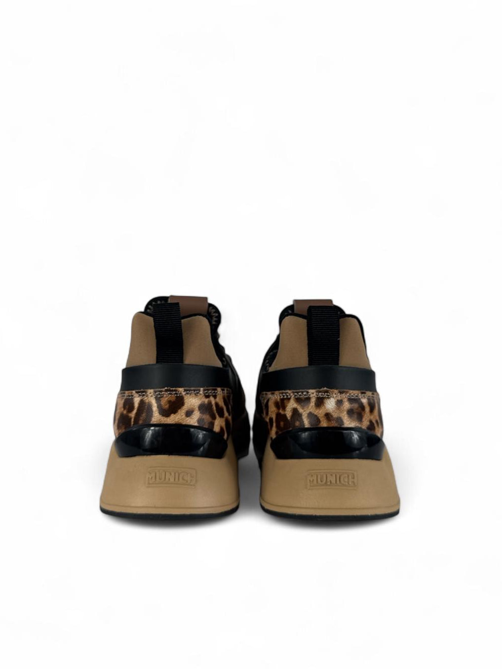 MUNICH Sneakers donna animalier Suola rialzata clik96 nero