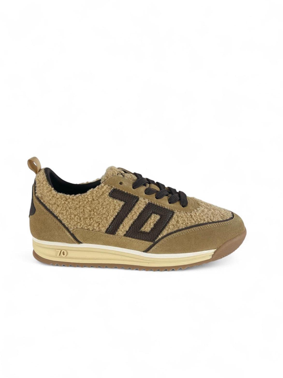 BACK70 Sneaker donna fur e suede jogger ft18 beige