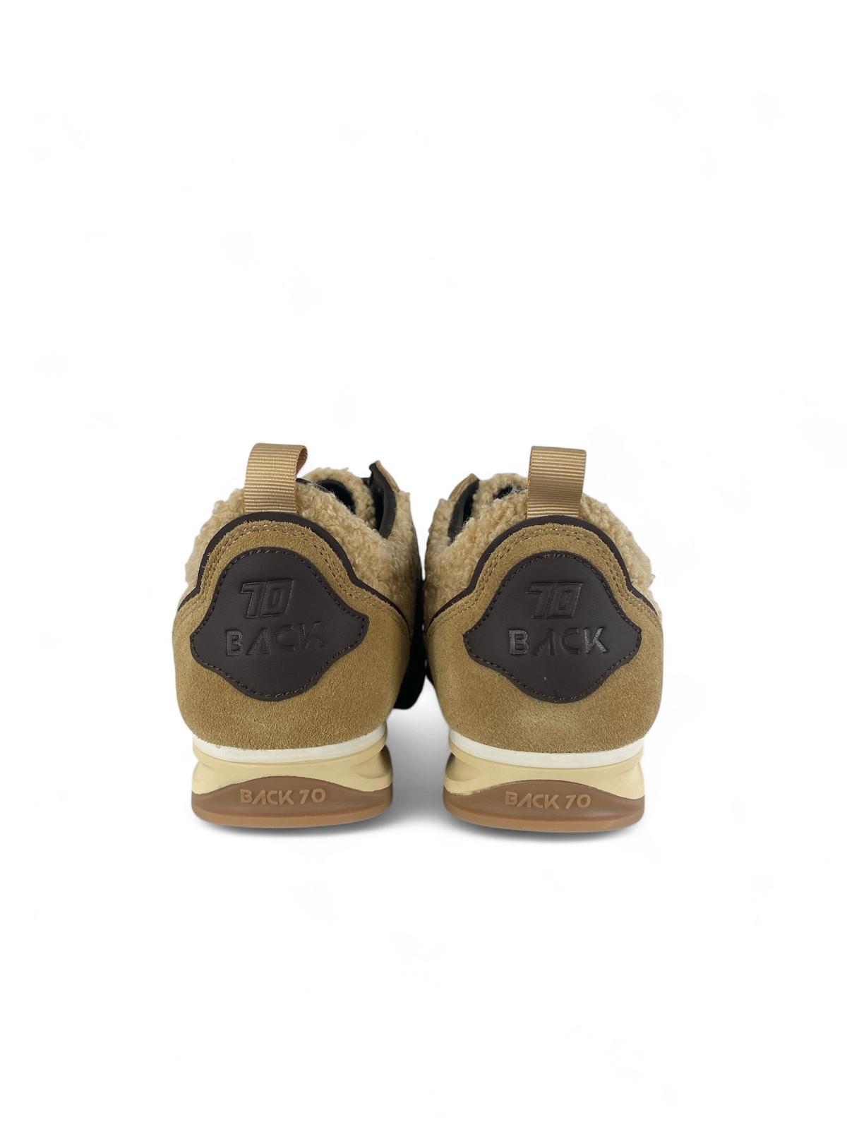 BACK70 Sneaker donna fur e suede jogger ft18 beige