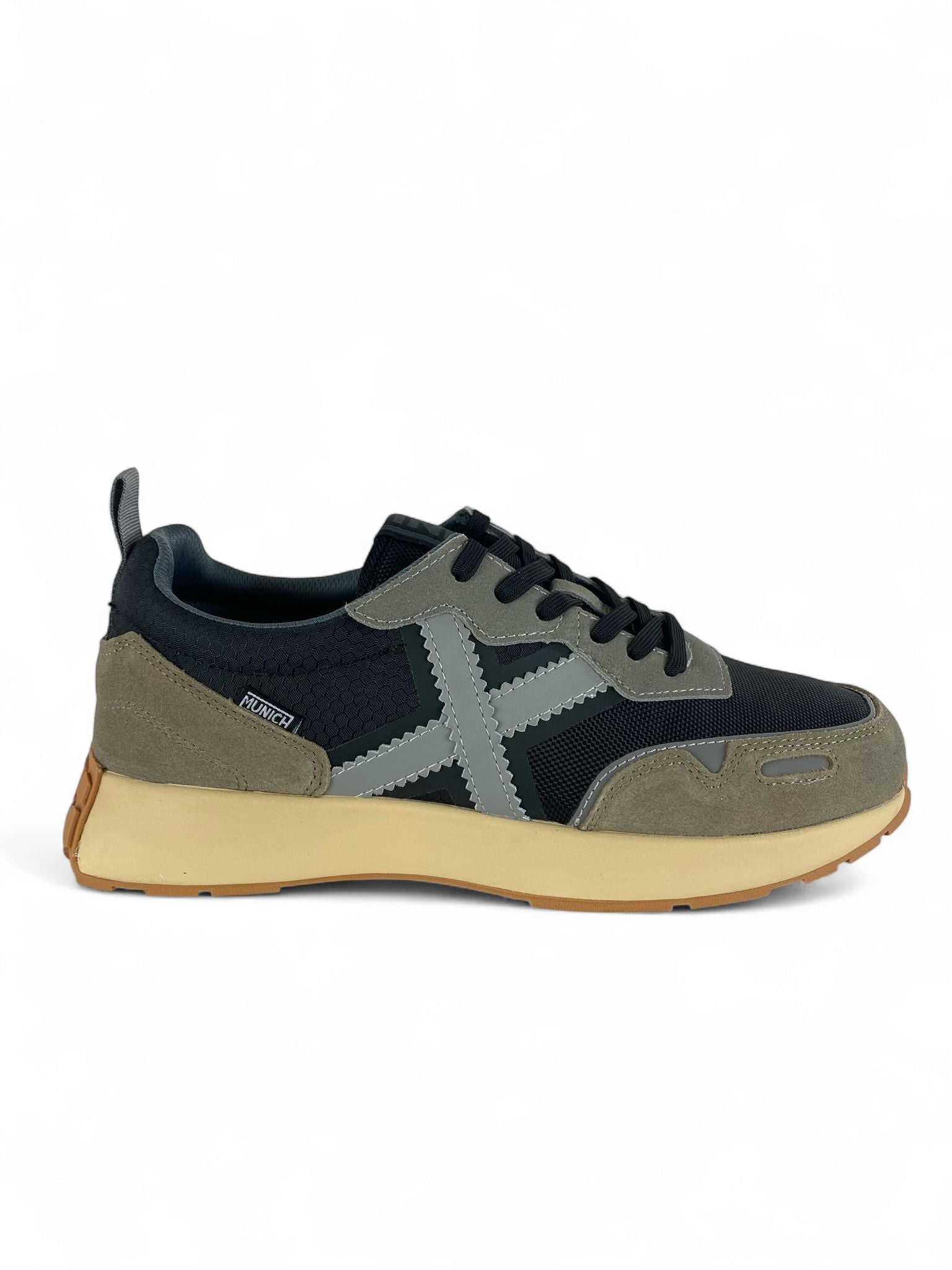 MUNICH Sneaker uomo in suede e tela grigio