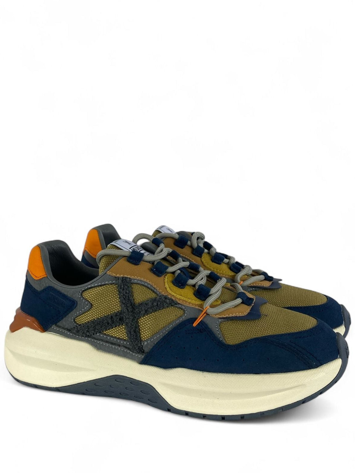 MUNICH Sneaker uomo in ecopelle e mesh blu
