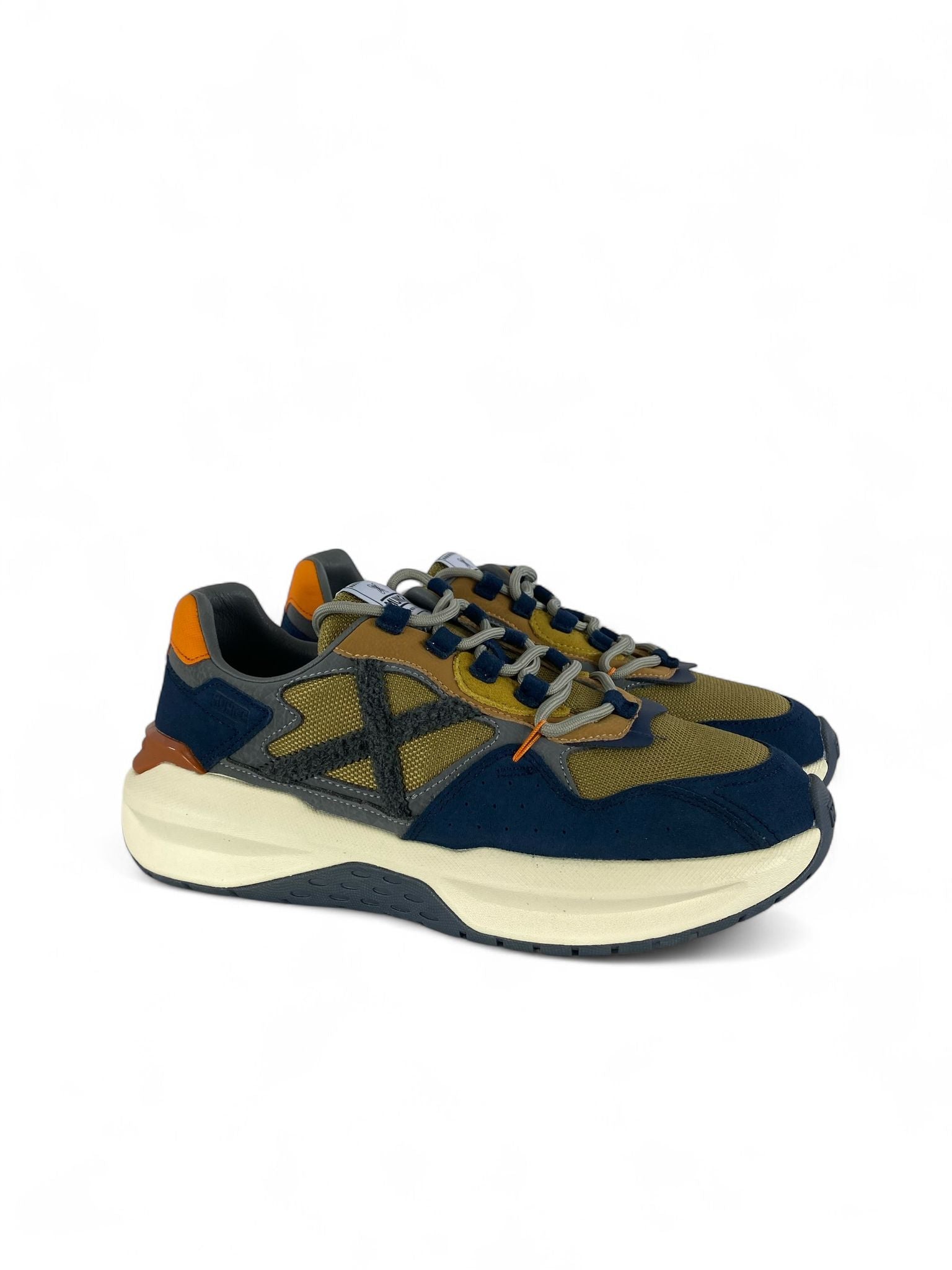 MUNICH Sneaker uomo in ecopelle e mesh blu